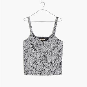 Madewell Daisy Jacquard Tie-Front Cami Top NWT
